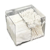 Canister for Make Up Pads, Floss Picks, Vanity Storage,Bath Salts, Cosmetics, Home Bathroom Decor （Transparent 3-grid）