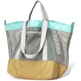 Large Mesh Beach Bag, Vacation, Pool, Shopping, & Travel Tote - Foldable w/Storage Pockets for Women, Men & Families（yellow）