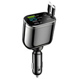 Retractable Car Charger,Car Phone Charger with Cables Fast Charging, USB C Car Charger Adapter , Black