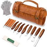 Wood Carving Kit Deluxe Hand Carving Tool Set, 16 Wood  Kit High-Carbon Steel, Wood Art Tools 8  Knives & 5 Detail Carving Knives for Beginner &Professional Christmas Gift