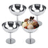 Ice Cream Cup, 4Pcs Stainless Steel Serving Dessert Bowls Cups Sauce Bowls Mini Round Footed Yogurt Snack Candy Cups for Salad Fruit Pudding Christmas Party