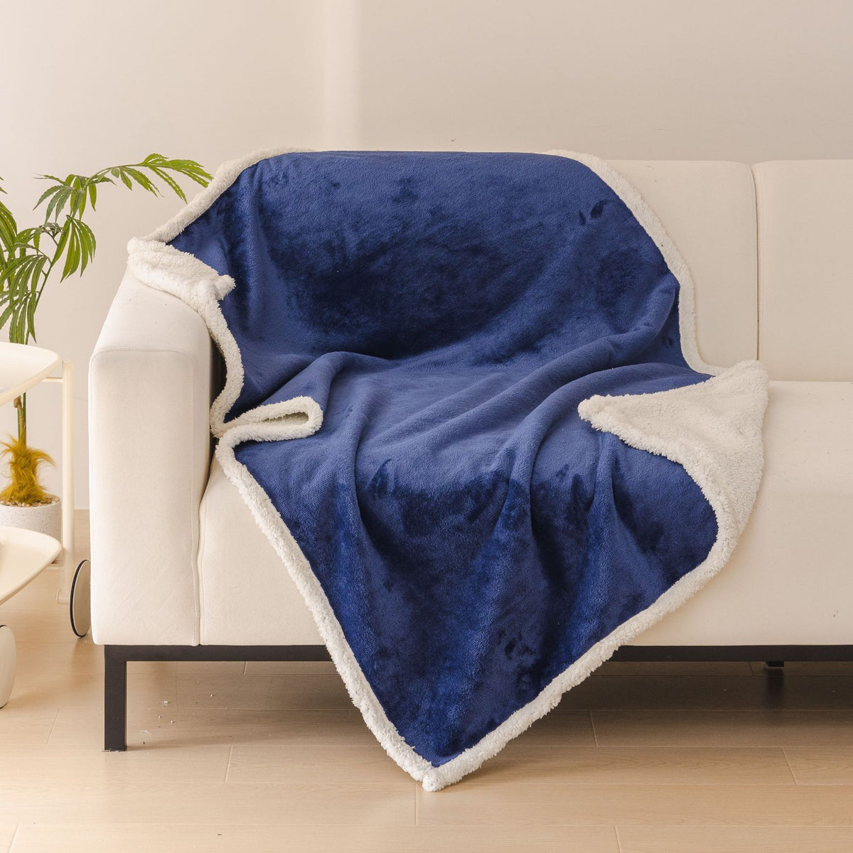 Dog Blankets for Small Dogs - Waterproof Cat Blanket Washable -  Fleece Puppy Blanket, Soft Plush Reversible Throw Protector for Bed Couch Car Sofa, 27"X40", Navy Blue