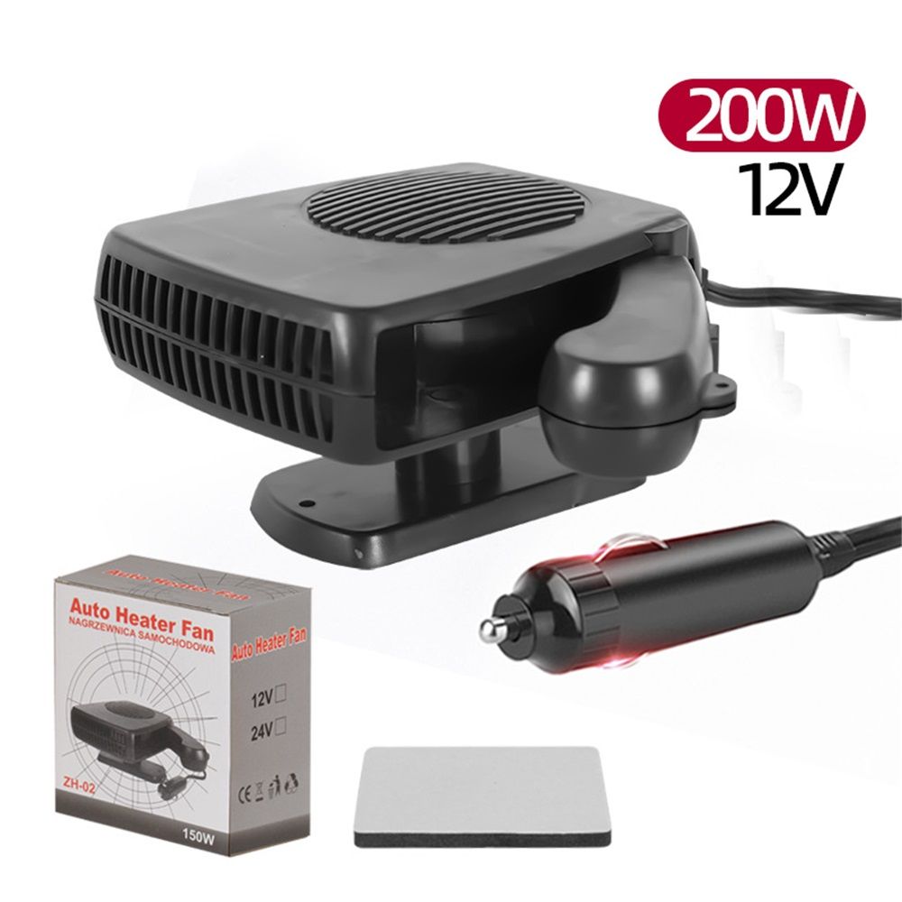 Car Heater 12V 200W Portable Car Heater Defroster Fans, Heating Fast Heating Defrost Defogger with Plug in Cigarette Lighter, Car Heater and Defroster