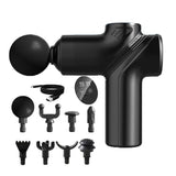 Deep Tissue Massage Gun Portable, Mini Electric Muscle Massager, Suitable for Relieving Back, Neck and Body Pain, with 8 Heads and 6 Speeds, Black13.5*14.7cm