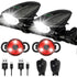 Bike Lights Set with Horn 1400LM USB Rechargeable Bicycle Headlight & Tail Light & Horn Waterproof 3 Lighting Modes Fits Bicycles for Road and Mountain