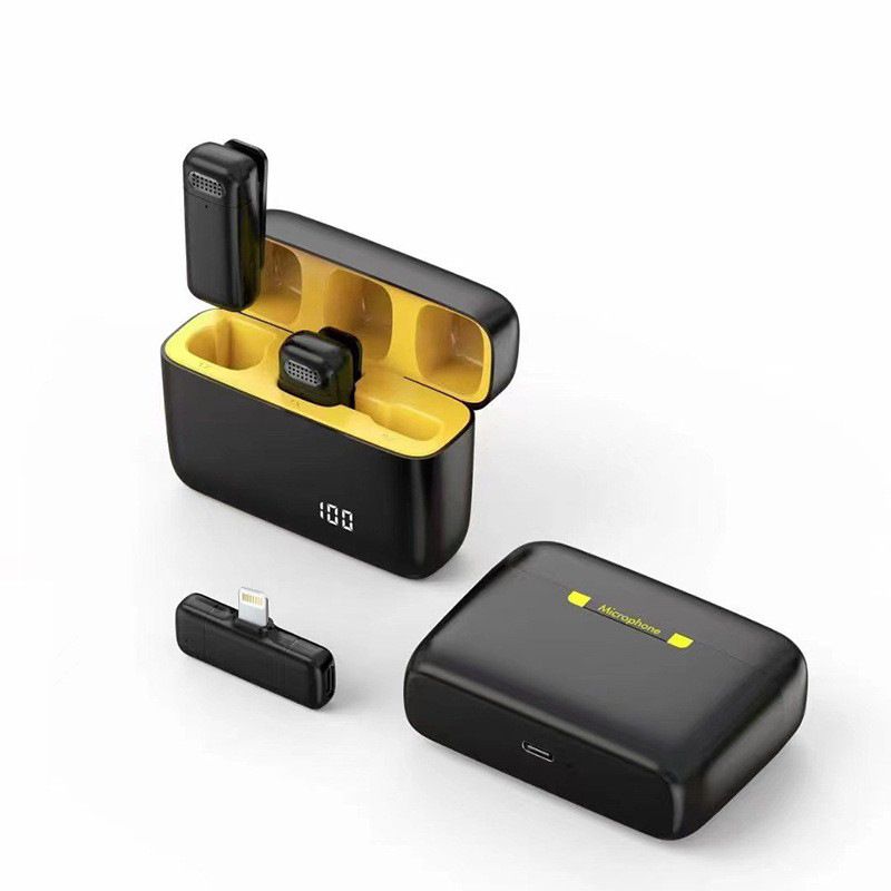 Wireless Microphone Lavalier Microphone Lapel Mic Video Recording Vlog Charging Case Noise Reduction