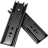 2 Pairs 8+6 Inch Full Extension Less Noise Drawer Slides all Bearing Side Mounted Drawer Slider Heavy Duty Drawer Slides, Black