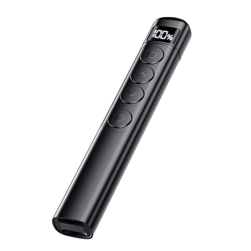 Wireless Presentation Clicker with Pointer Stick,Rechargeable Presenter Remote Light Pointer with Screen Stylus Pen and Digital Display