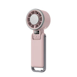 Portable Handheld Turbo Fan with Ice Cooling, 5 Speed Battery Rechargeable Foldable 2in 1 Mini Fan,Desk Fan, Quiet Personal Fans for Outdoor, Travel, Camping, Hiking, Working pink （16.8*5.3*4.7cm)