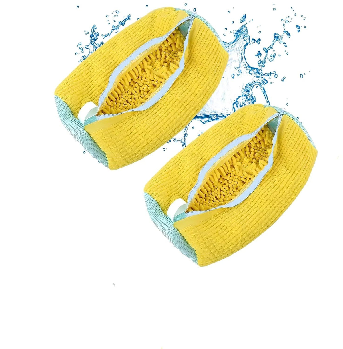 2 Pack Shoe Washing Machine Bag Shoe Washing Bag Shoe Mesh Laundry Bags Shoe Bags for Travel Reusable Shoe Cleaning Bag for All Shoe Sizes (Yellow)