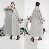 Hooded Rain Poncho for Adult with Pocket and Zipper, Waterproof Lightweight Raincoat for Men and Women（XL（170-180））