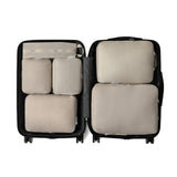 Compression Packing Cubes for Travel - Luggage Organizer Bags - Double Zipper Packing Cubes for Suitcases (6-Pack, Beige)