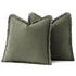 Set of 2 Decorative Linen Fringe Throw Pillow Covers Cozy Boho Farmhouse Cushion Cover with Tassels Soft Accent Pillowcase for Couch Sofa Bed Living Room Home Decor,20×20 Inch,Olive Green（The packaging only includes two pillowcases and does not include th
