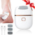 Electric Foot File Electric Foot Callus Remover,  Rechargeable Pedicure Tools for Feet, 2 Speeds, 3 Grinding Head Replacement Set for Dead Hard Cracked Dry Skin - White（13.5*11*3.3CM
）