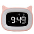Kids Alarm Clock with Night Light & 18 Ringtones,Rechargeable,Cute Cat Ear Clock for Boys Girls Birthday Presents,Digital Clock for Children&