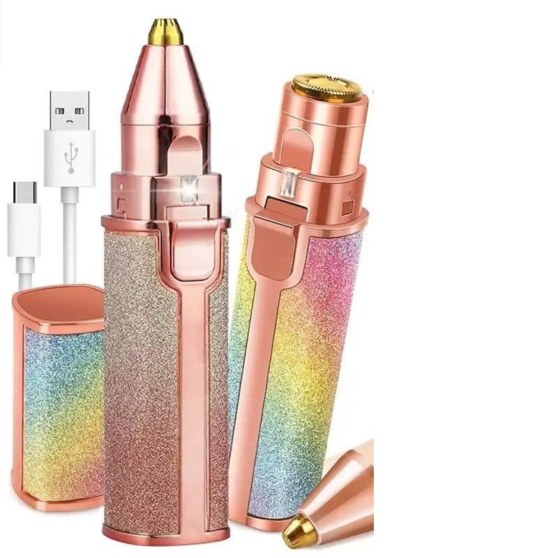 Eyebrow Trimmer Makeup Painless Eye Brow Epilator 2 in 1 Built-in Light Eyebrow Trimmer & Facial Hair Removal Main Features: * [Painless Female Hair Removal for FACE] Facial Hair Remover（13.5*3*2.5cm)