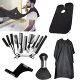 Generic Professional Hairdressing Kit 16 Pieces: Scissors, Combs, Umbrella Cape, Apron and Accessories for Barbers and Stylists, Black