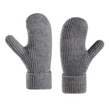 Unisex Winter Toasty Warm Solid Knit Mitten Gloves, Knit Stretchy Cold Weather Warm Knit Thick Gloves Mittens