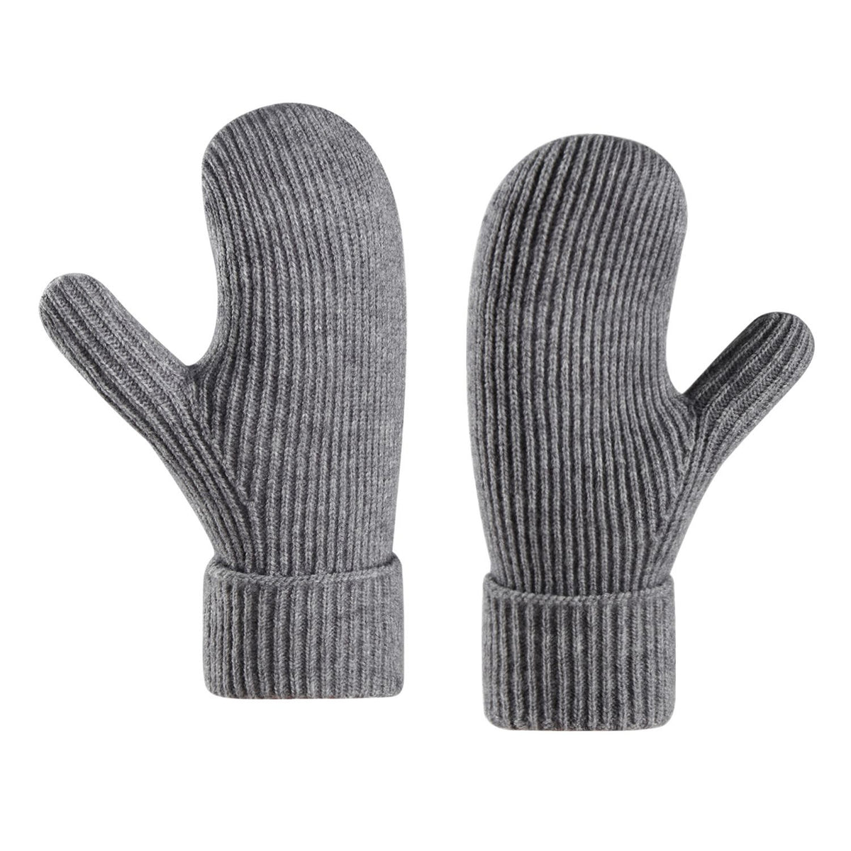 Unisex Winter Toasty Warm Solid Knit Mitten Gloves, Knit Stretchy Cold Weather Warm Knit Thick Gloves Mittens