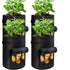 Potato Grow Bags with Flap 4 Gallon, Planter Pot with Handles and Harvest Window for Potato Tomato and Vegetables, Black 4 Pcs