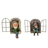 2 Pcs Bits and Pieces Elf Out The Window Yard Decorations Outdoor Tree Faces, 5.9 Inch Tree Hugger Whimsical Yard Decor, Elf, Fairy, Gnome Garden Decorations, Fun Garden Art