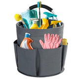 28cm Foldable Storage Basket, Cleaning Caddy Organiser, Portable Multi Cleaning Bucket Bag for Home, Garden (Dark Grey)The packaging only includes one tool basket