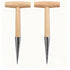 Planter Tool for Planting Seeds & Bulbs - High Carbon Steel & Comfortable Wood Carved Handle - for Consistent Planting Flowers Tulips, Daffodils, Dahlias