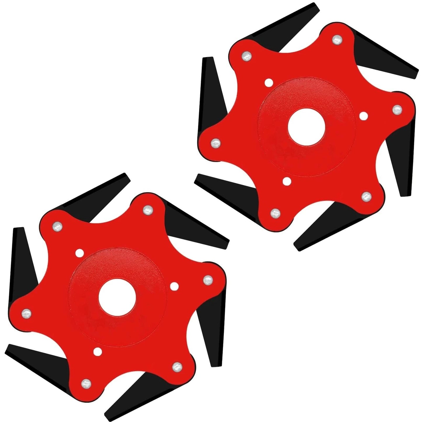 2 pack Trimmer Head Lawn Mower Head Accessories, 6 Teeth Trimmer Head Garden Tool Brush Cutter Cutting Head Blade Razors Lawn Mower Garden Grass Eater Brush Cutter (Red)