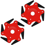 2 pack Trimmer Head Lawn Mower Head Accessories, 6 Teeth Trimmer Head Garden Tool Brush Cutter Cutting Head Blade Razors Lawn Mower Garden Grass Eater Brush Cutter (Red)
