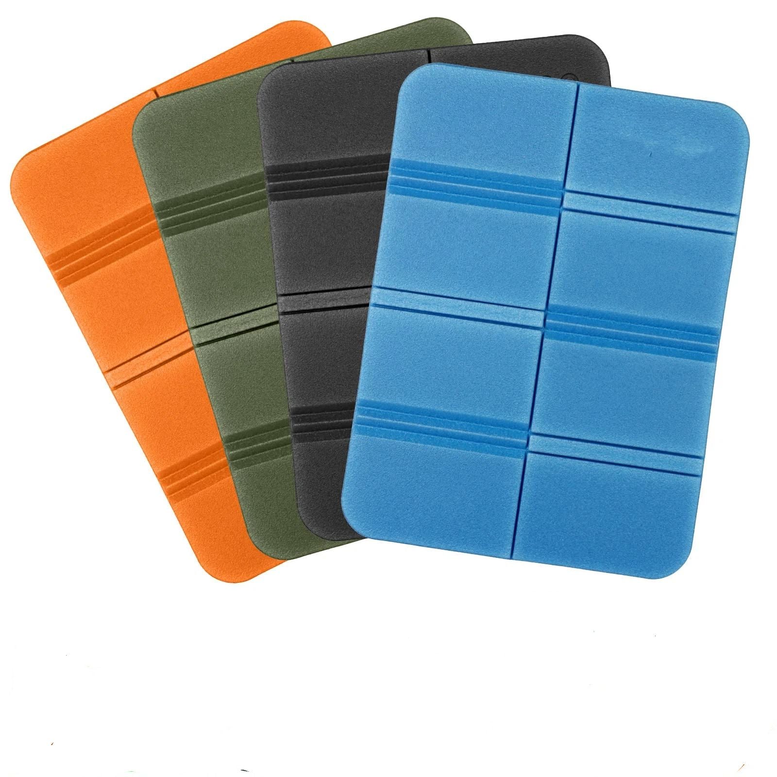 Camping Seat Cushion, 4 Pack   Waterproof Foam Sitting Mat Pad for Outdoor Sports Travel，Product expansion size: 385 * 275 * 8mm,four colors（green,black,orang,blue)