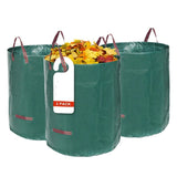 Reusable Yard Waste Bags Lawn And Leaf Bags 3 Pack, Heavy Duty Garden Bags With Gardening Gloves, Standable Garden Waste Bag With 4 Handles（45*38cm)