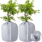 2-Pack Plant Pot Covers for Winter Freeze Protection - Frost Protection Cover for Outdoor Plants & Shrubs (grey)