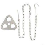 Camping Tripod Board，Turn Branches into Campfire Tripod ，Stainless Steel Campfire Support Plate with Adjustable Chain，for Hanging Cookware,Portable Camping Gear