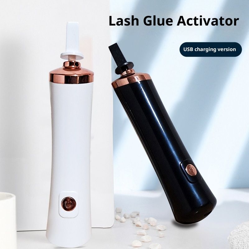 2pcs Electric Nail Lacquer Shaker, Eyelash Lacquer & Glue Shaker for Eyelash Extensions, Handsfree Tool for Nails & Polish（white+black）