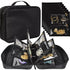 Travel Jewelry Organizer Case,Jewelry Bags for Traveling, Jewelry Binder with6Pcs Clear Zipper Velvet Pouches for Storing Earrings, Ring(Black，20*25*8cm)