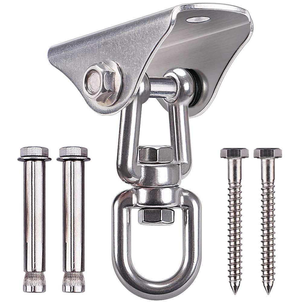 Stainless Steel Swing Hanger Heavy Duty Ceiling Swing Mount Free Swivel Swing Hook Swing Hardware Kit for Yoga Swing Hammock Chair Porch Swing Sets Heavy Punching Bag