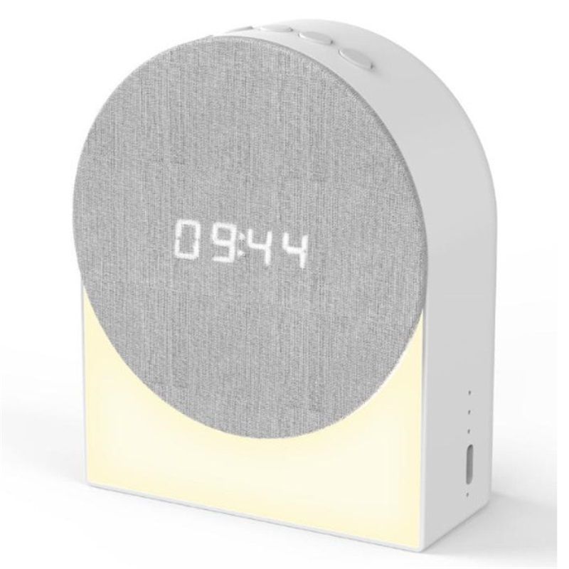 4 in 1 Sound Machine with Digital Clock & Night Light, White Noise Machine, 32-Level Volume, Memory & Timer, Rechargeable Battery, Portable for Baby（9*4.6*11cm）
