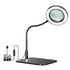 10X Desk Magnifying Glass with Light and Stand, Large Magnifying Lamp Magnifying Light for Crafts Hands Free, Upgrated Head Button Reading Magnifier for Books Sewing