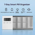 Portable Pill Organizer with Sound Flashing Light and Vibration Alarm, Weekly Pill Dispenser, Countdown Timer, Pill Box Large Capacity Medicine Organizer