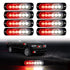 LED Emergency Strobe Lights, 8x Red White 6 LED Strobe Warning Emergency Flashing Light Caution Construction Hazard Light Bar For Car Truck Van Off Road Vehicle Surface Mount
