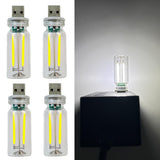 4 PCS Car USB Lights, Plug-in Retro Car Atmosphere Lamp with Touch Dimmable, Portable Mini Glass Bottle LED Bulb Night Lights for Vehicle Bedroom Hallway Camping Holiday Decoration (white)