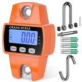 660lb Digital Hanging Scale, Handheld 300Kg Mini Crane Scale with Hooks for Farm Hunting Fishing Outdoor (Orange)