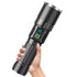 High Lumen Flashlight - with LCD Display, Zoomable Long Beam - for Camping, Dog Walking, for Home Emergency Rechargeable Flashlights