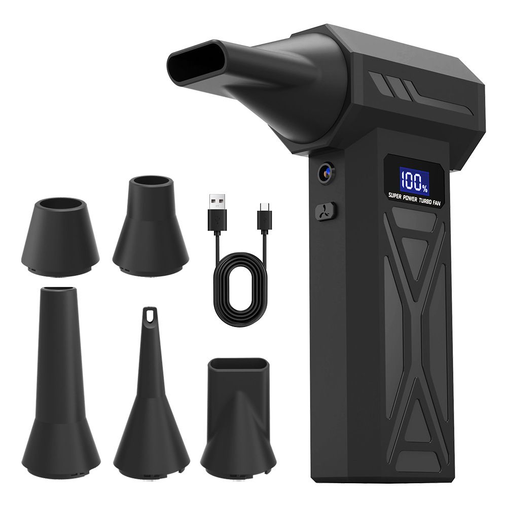 Cordless Paint Pouring Blower with 5 Nozzles Electric Air Duster, Four-Speed Adjustable Speed ​​110000RPM Compressed Air Duster with LED Light,
