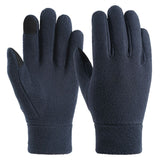 Silk Glove Liners | Soft & Comfortable | Touchscreen Thermal Gloves | Natural Wear | Unisex | navy blue ,XL