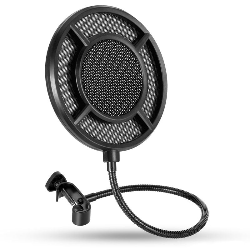 2-layer  Anti spray net for Other Mic, Upgraded Metal Microphone Pop Filter Windscreen with Flexible 360°Gooseneck