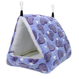 Hamster Love Pattern Hammock Chinchillas Warmth Supplies Small Pets Cotton Nest Rat Nest Mat for Squirrel Hedgehog Guinea Totoro Pig Bed House Cage Nest Hamster Accessories (Purple, L)
