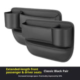 2-Pack Car Seat Gap Filler Organizer with Cup Holder - Premium Leather - Universal Fit - Keeps Cans/Phone/Keys/Wallets Organized(Black)