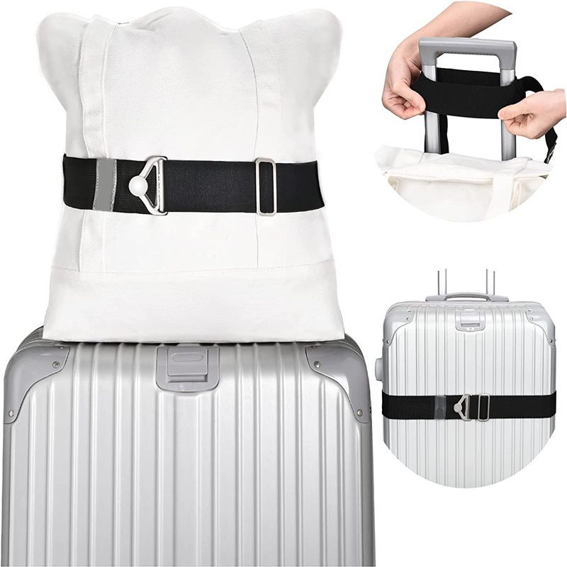 2pcs 2-in-1 Travel Belt for Luggage Straps Add a Bag Bungees Suitcase Luggage Strap Over Handle Suitcases Belt for Carry On Bag Adjustable Backpack Attachment Airport Travel Accessorie