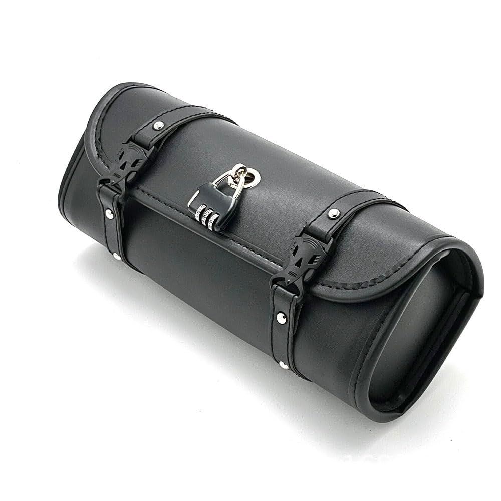 Universal Motorcycle Fork Handlebar Tool Bag Cycling Bag Waterproof Black, Handlebar Bag Storage Tool Bag-29.5cm